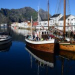 Wooden boats in harbor, Aug. 4, 2015